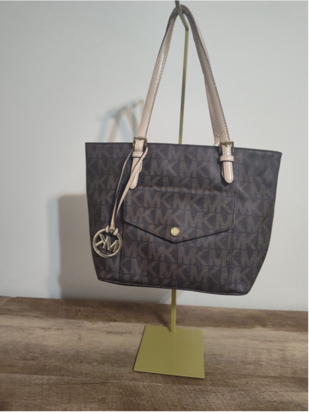 Women's Michael Kors Tote Bag One Size Brown and Beige